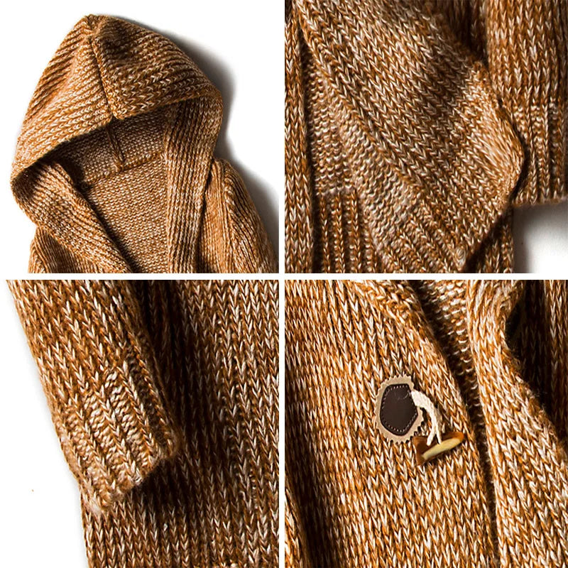 Nordic Wool Knit Hooded Cardigan