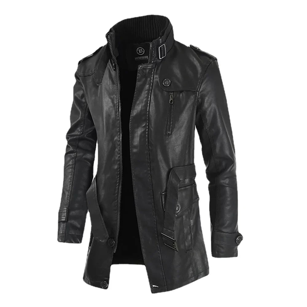 Leonardo Mid-Length Leather Jacket