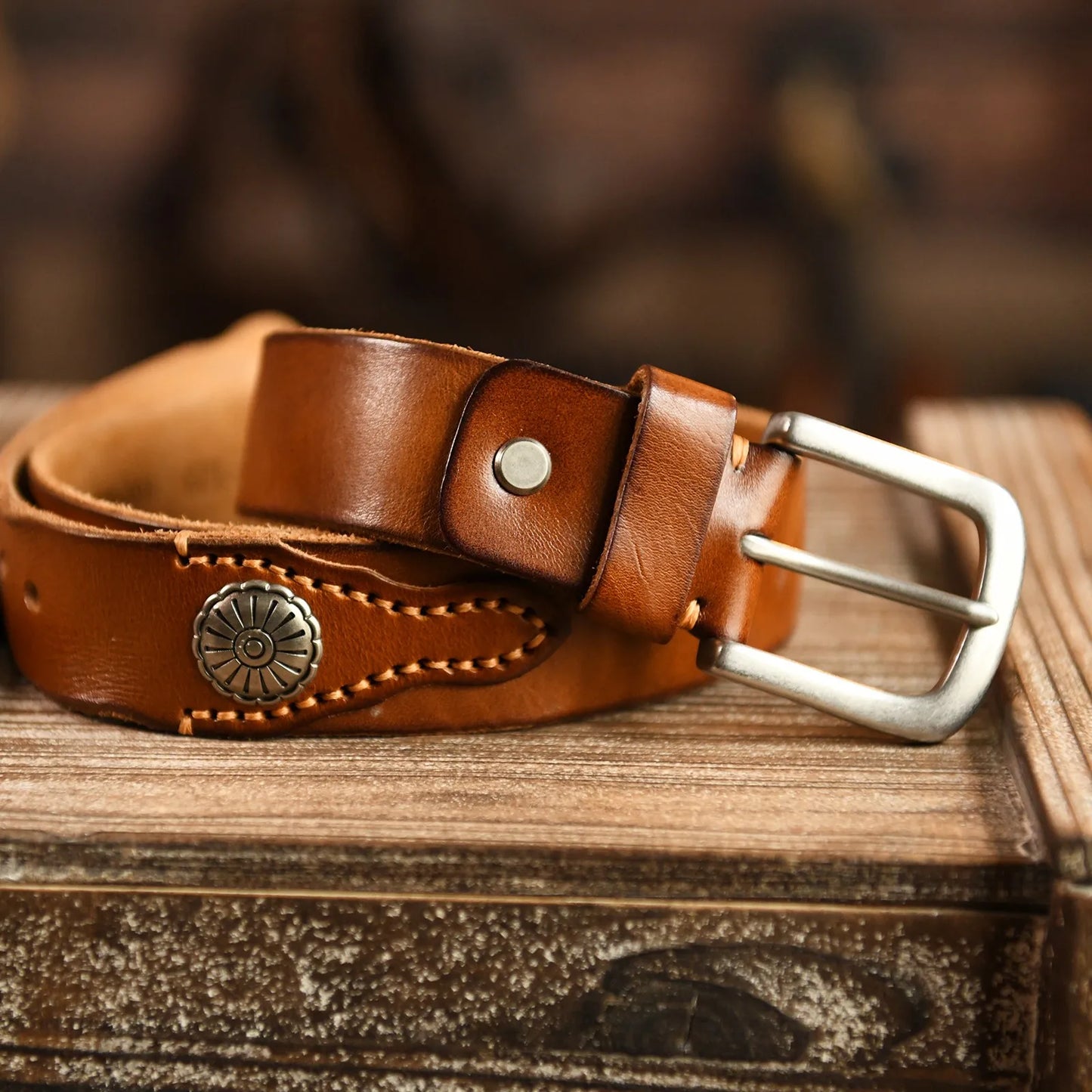 Clifford Western Cowhide Belt