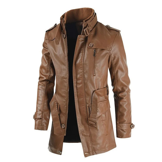 Leonardo Mid-Length Leather Jacket