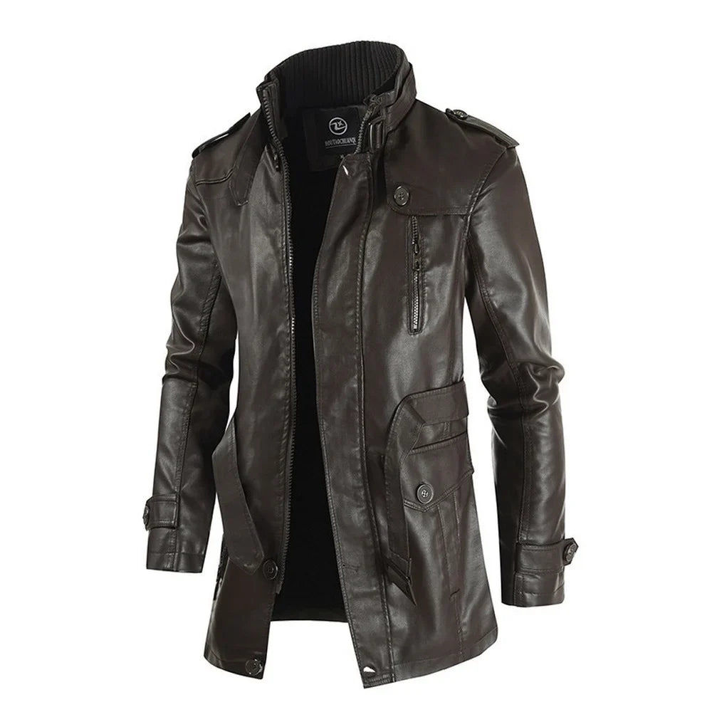 Leonardo Mid-Length Leather Jacket