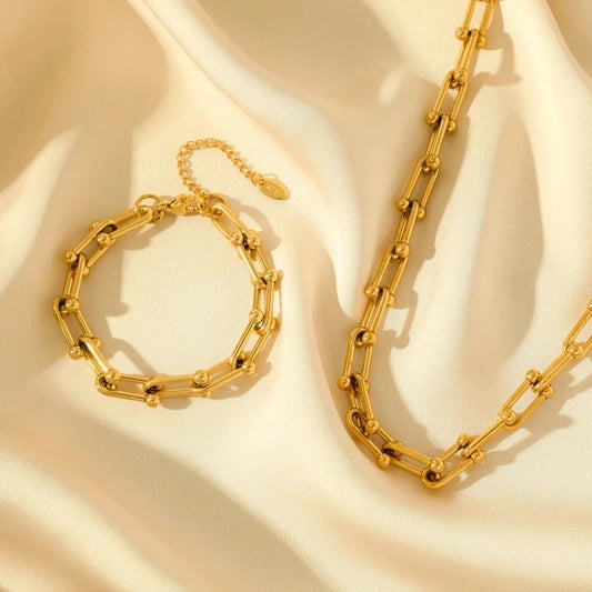 Golden Radiance Chain Jewellery Set