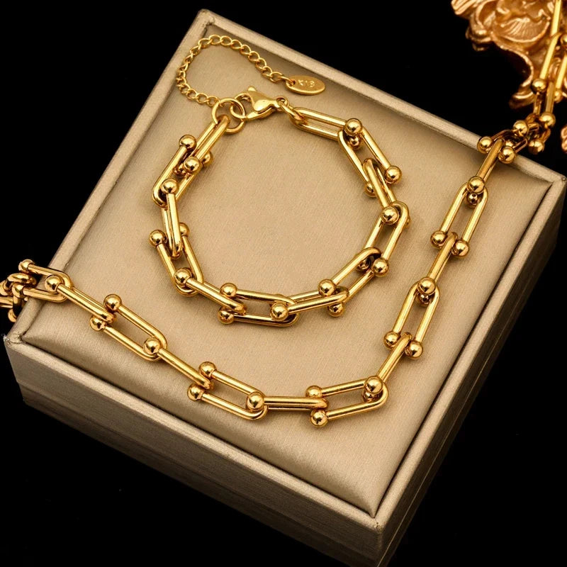 Golden Radiance Chain Jewellery Set