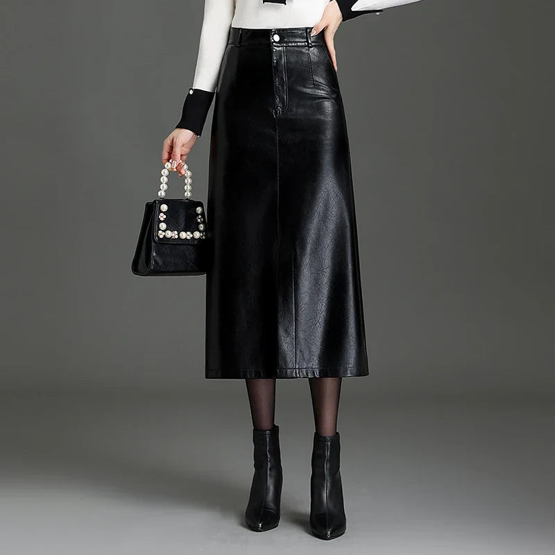 Oriana Leather Skirt