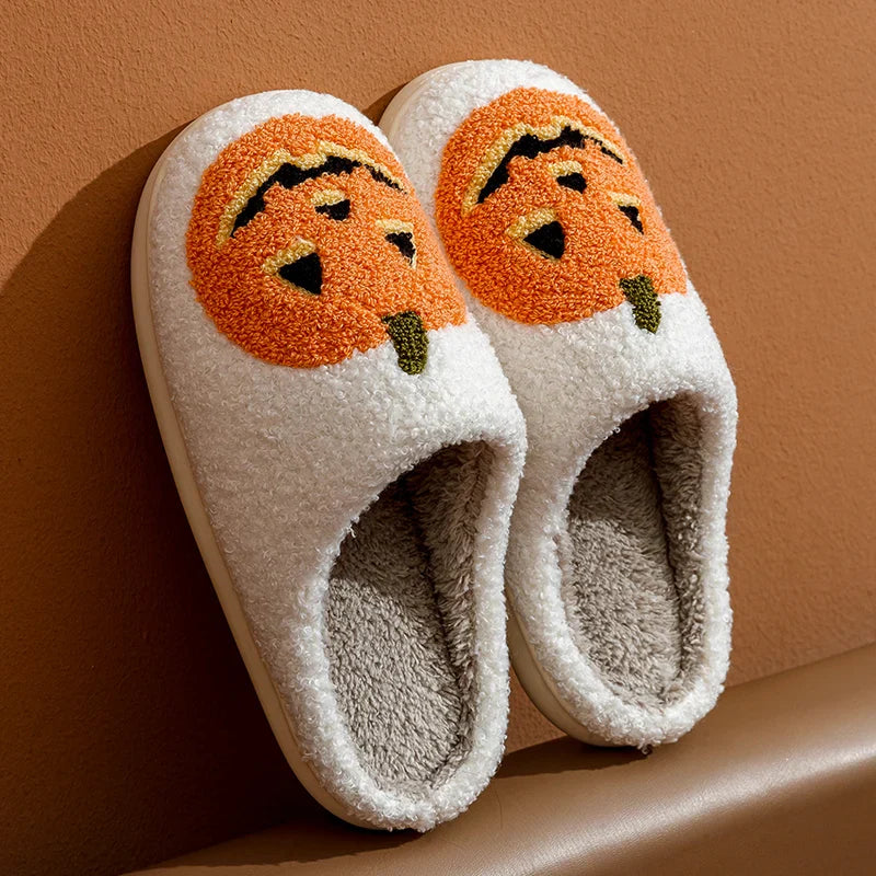 Cozy Halloween Pumpkin Slippers