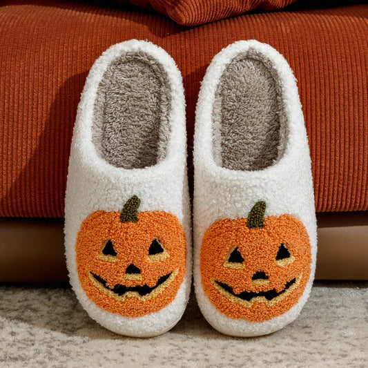 Cozy Halloween Pumpkin Slippers