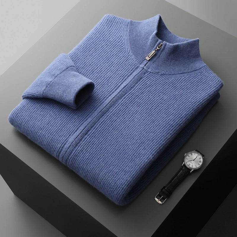 Monarch Cashmere Merino Wool Zip-Up