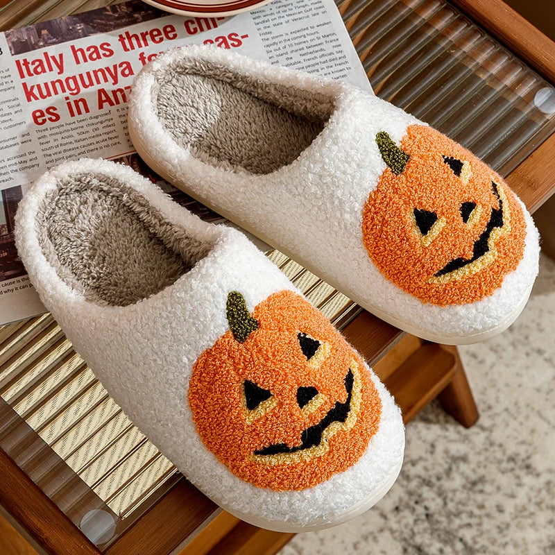 Cozy Halloween Pumpkin Slippers